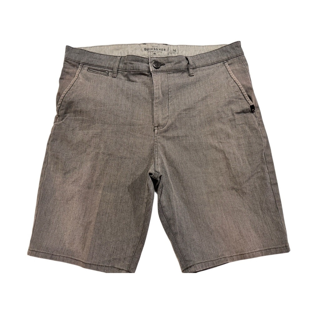 Quiksilver Mens Shorts 36 Charcoal‎ Gray Straight Fit Casual Surf Skate